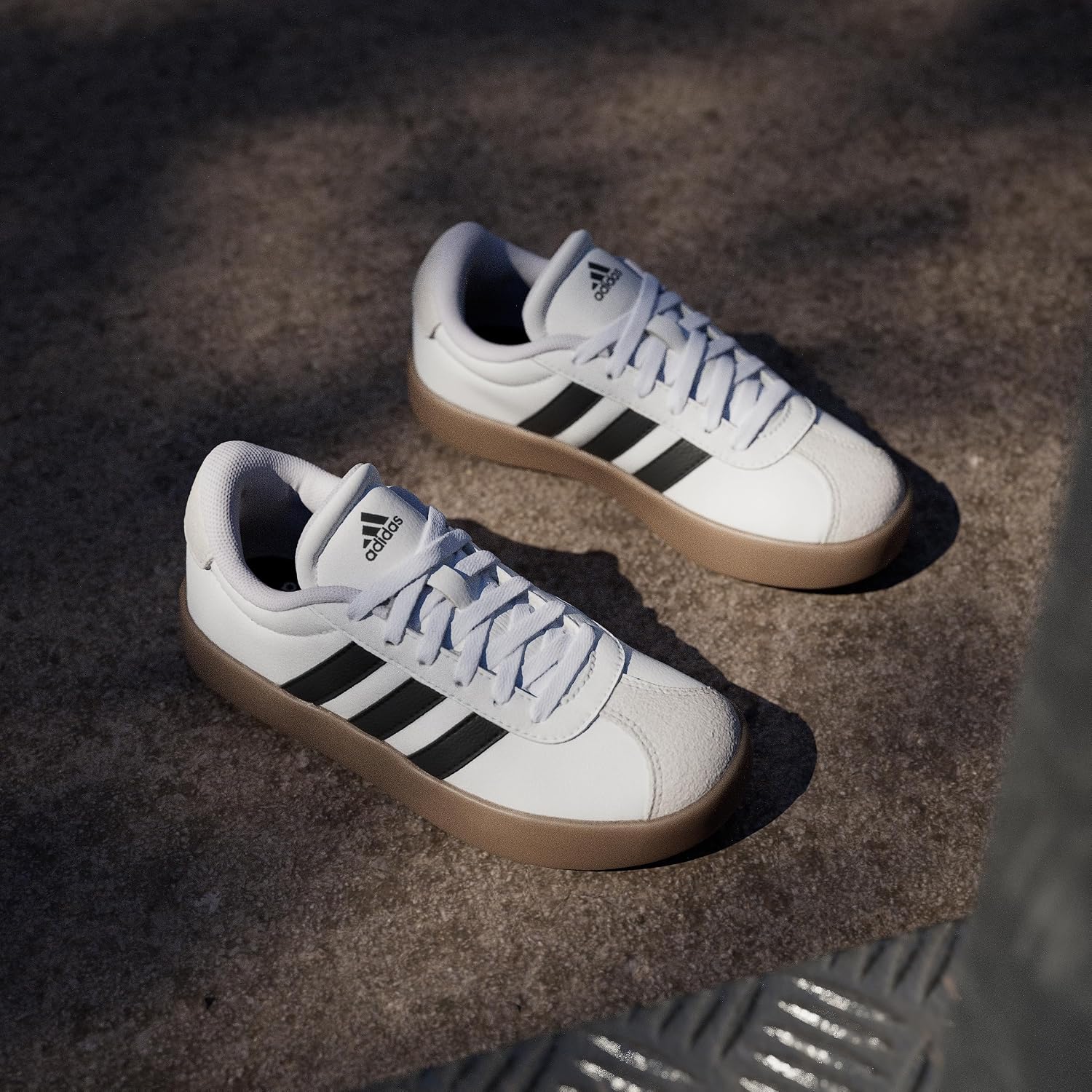 Detalle de adidas Vl Court 3.0 Kinder Schuhe – Cloud White/Core Black/Grey One, Größe 38 EU