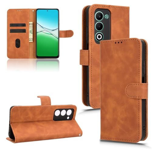 Detalle 2 de WBWONE Coque flip en cuir PU pour Oppo A5 4G/5G – Portefeuille magnétique, fentes pour cartes – Brown