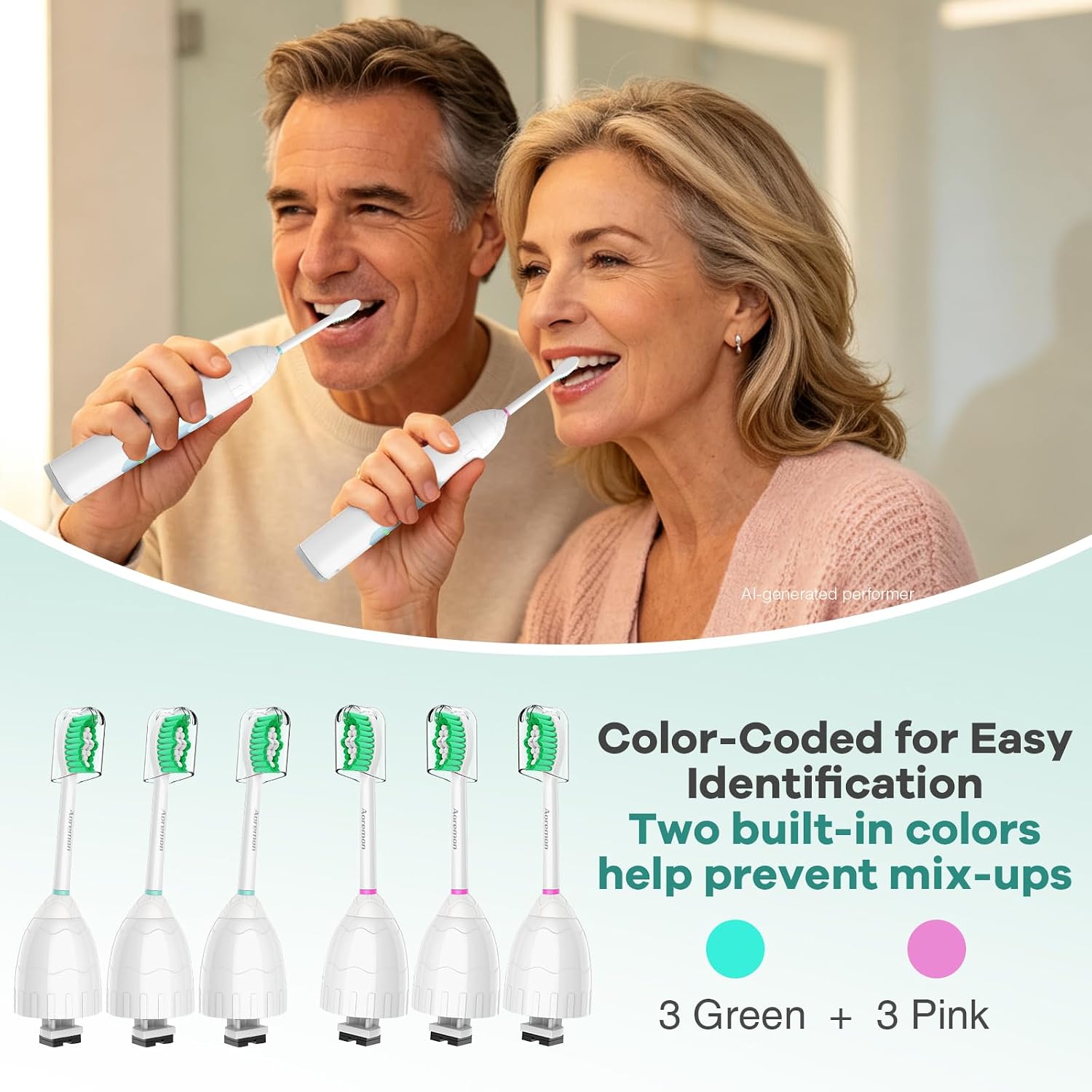 Thumbnail 6 de Aoremon Toothbrush Heads for Philips Sonicare, 6-Pack 🦷