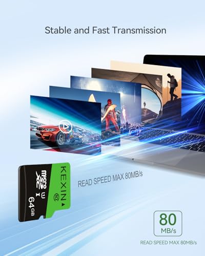 Thumbnail 6 de KEXIN Micro SD 64 GB, set da 3 U1 A1 C10 UHS-I con adattatore