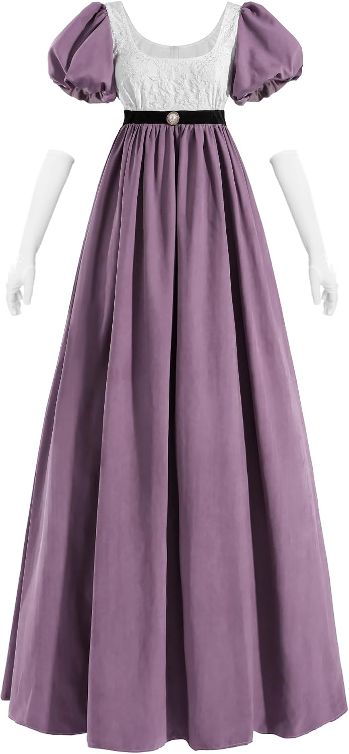 Detalle de Fiamll Regency Kleid Jane Austen A‑Linie