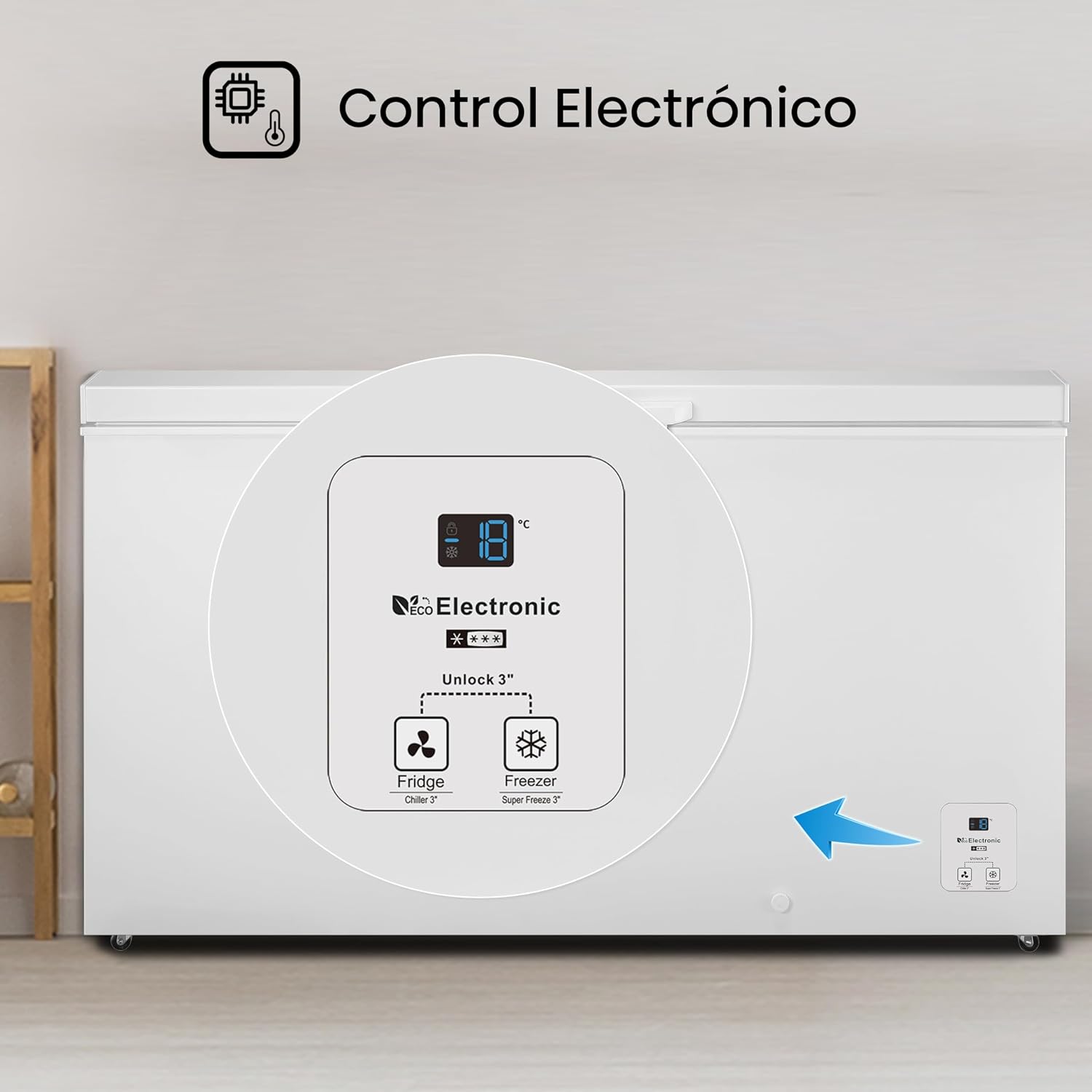 Detalle de Hisense FT546D4AWLYE: Arcón congelador horizontal de 420 L con tecnología Inverter