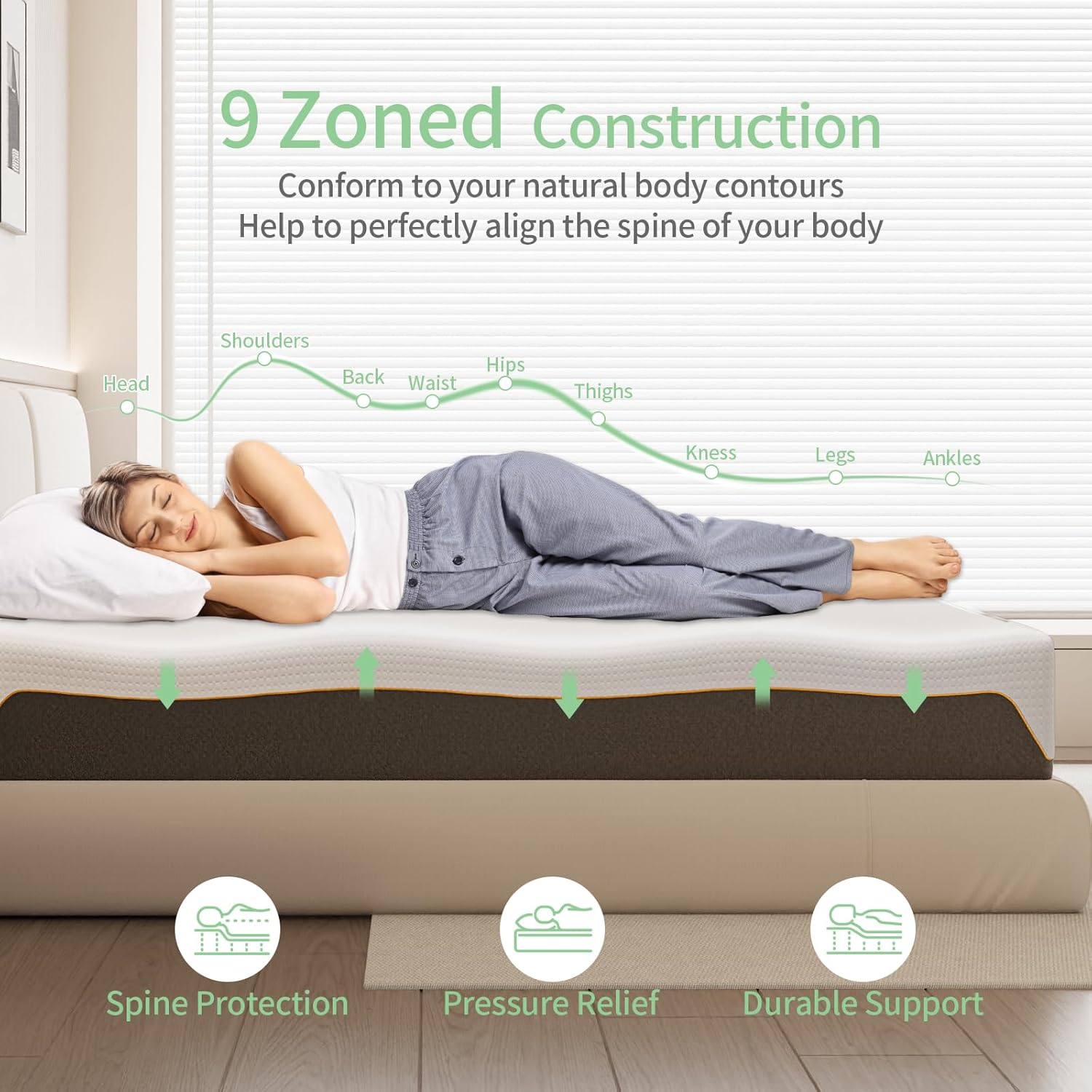 Thumbnail 5 de Doubleslee Memory Foam Mattress 4ft6