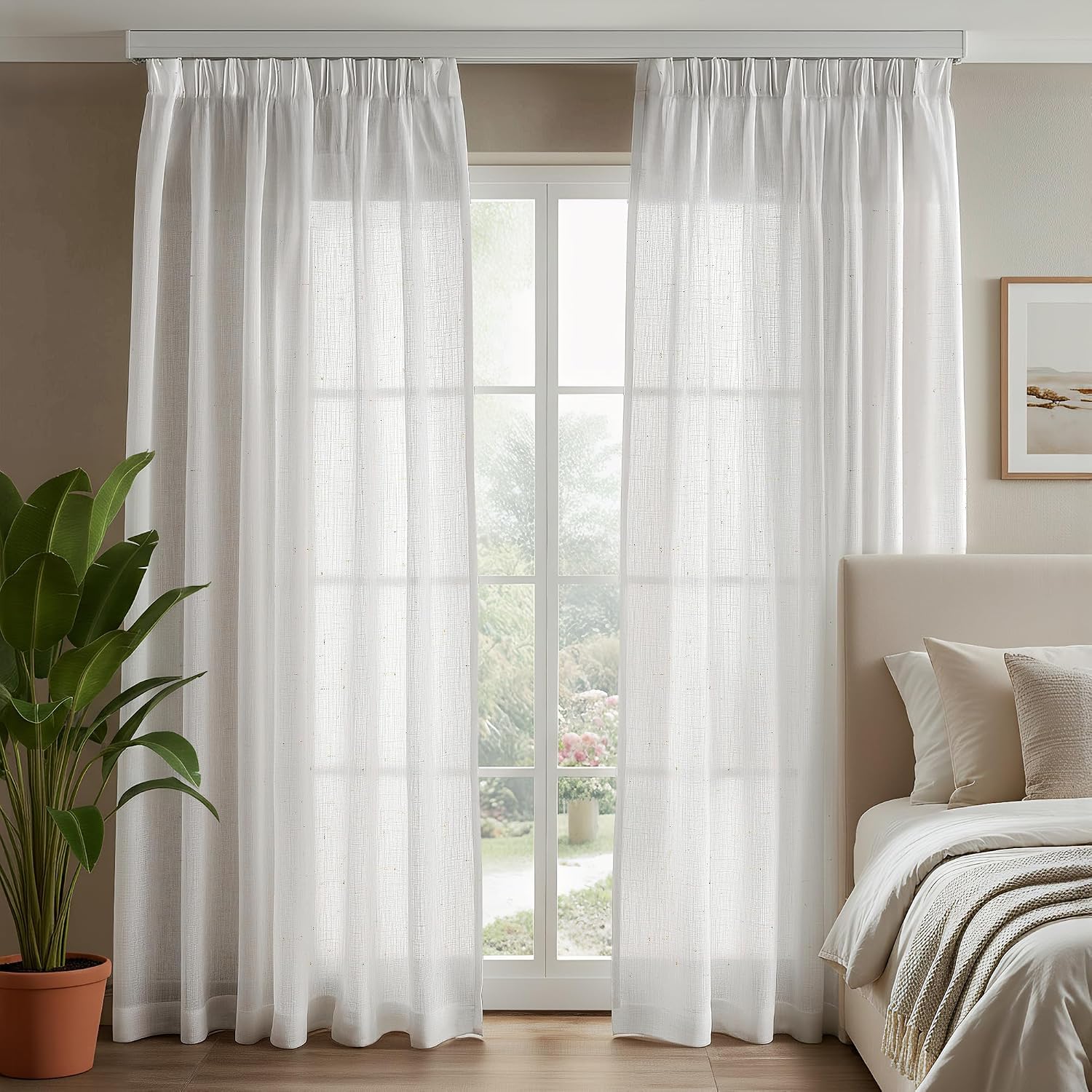 Detalle de Deconovo Lot de 2 Rideaux Lin 140×225 cm 🪟