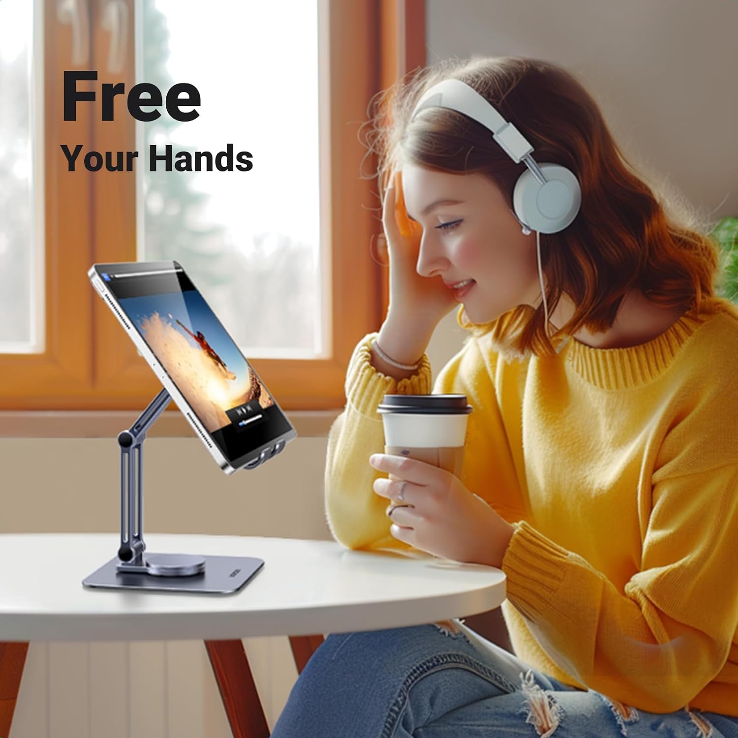 Thumbnail 2 de UGREEN Adjustable Swivel Tablet Stand, Aluminium, Foldable, 360° Rotation