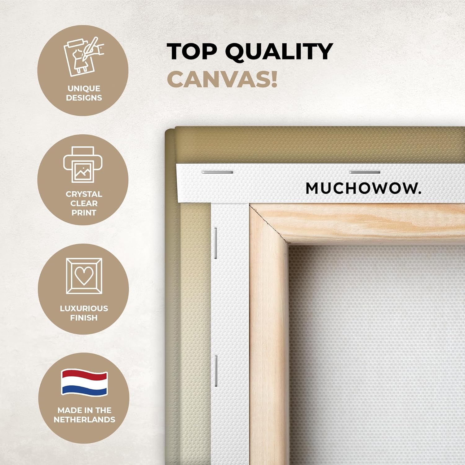 Thumbnail 1 de MuchoWow Impression sur toile murale 60x90 cm Fraises Plantes Fruits Nature, beige