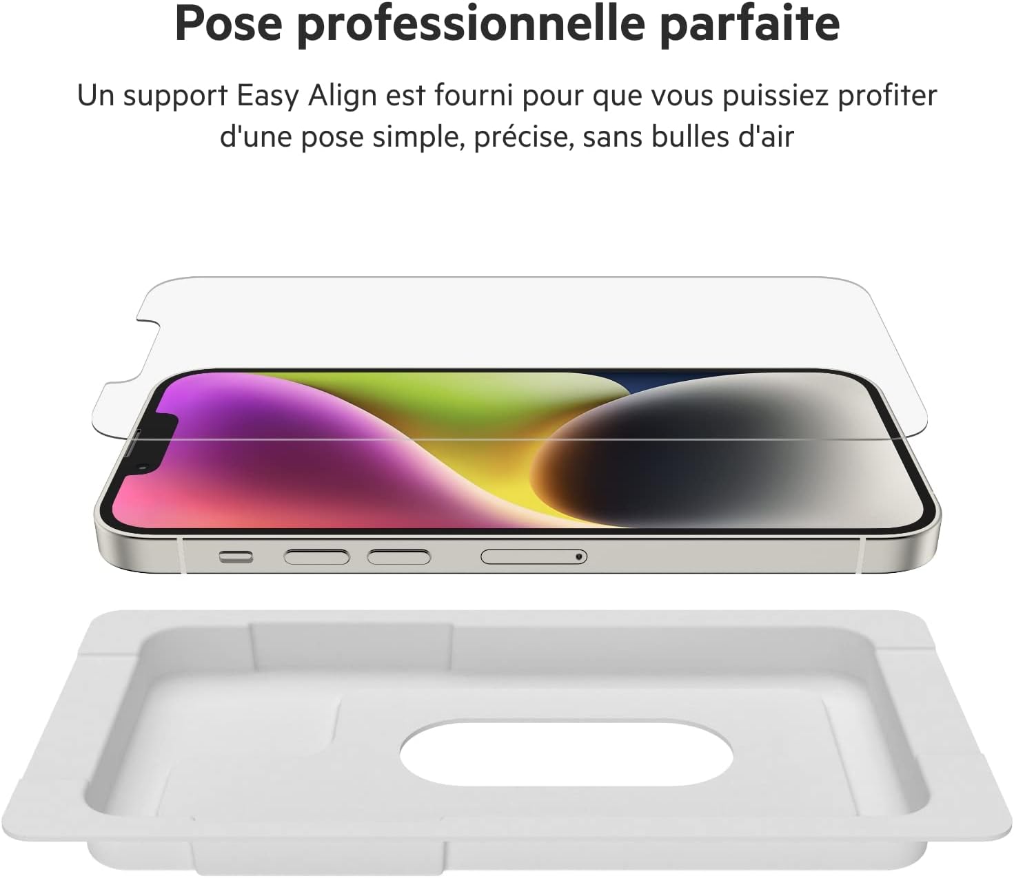 Detalle de Belkin Protection d’écran antimicrobienne UltraGlass pour iPhone 14, 13 et 13 Pro (OVA078zz)