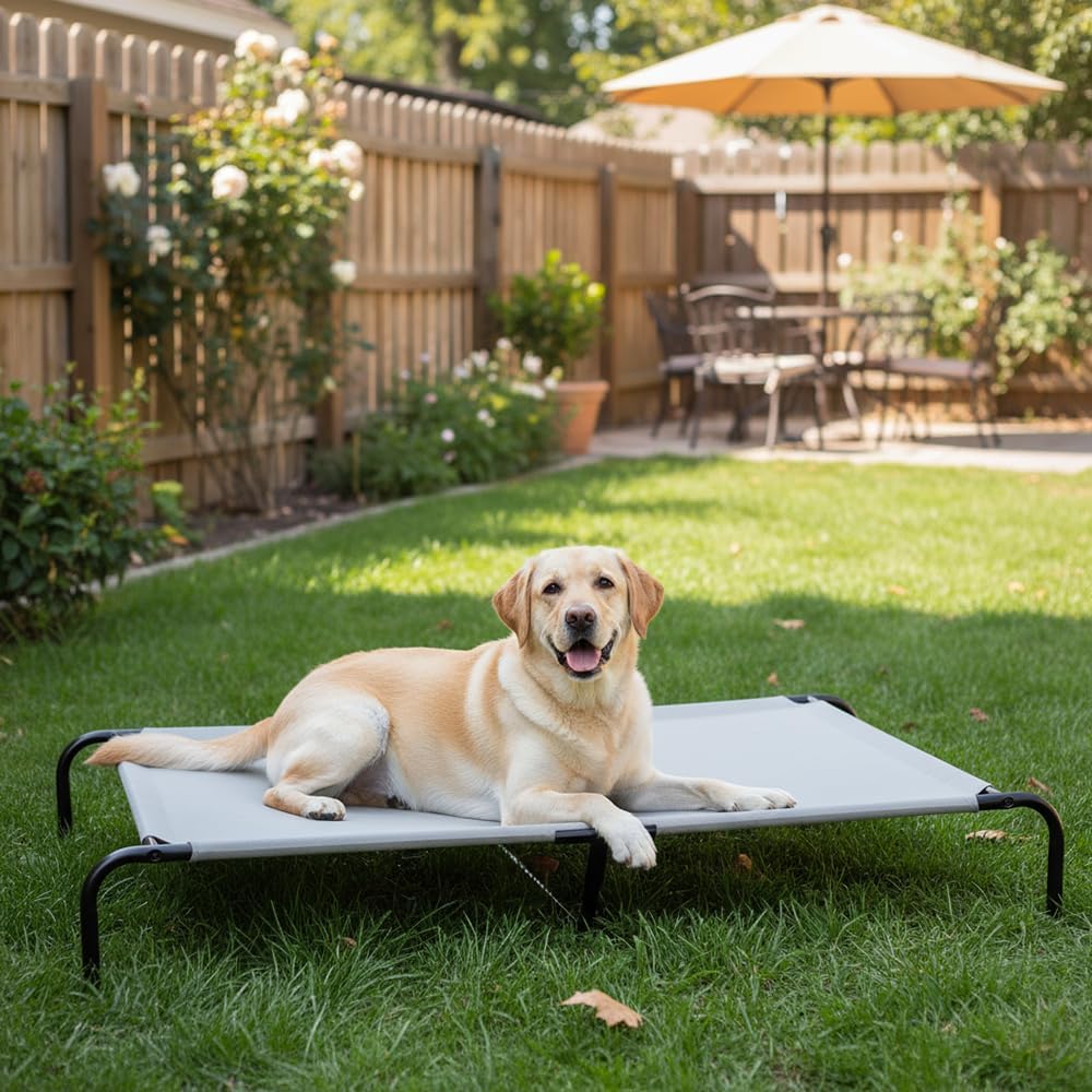 Thumbnail 6 de Amazon Basics Cooling Elevated Pet Bed for Large Dogs (X-Large) – Grey, 60x37x9 in