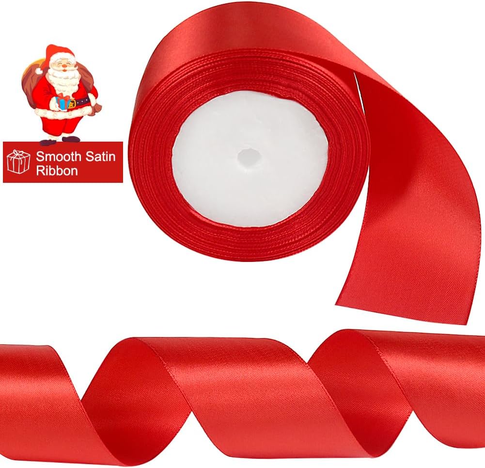 Detalle 2 de Tenn Well Geschenkband Rot 50 mm × 22 m – Satinband für Geschenkverpackung, Basteln und Dekoration