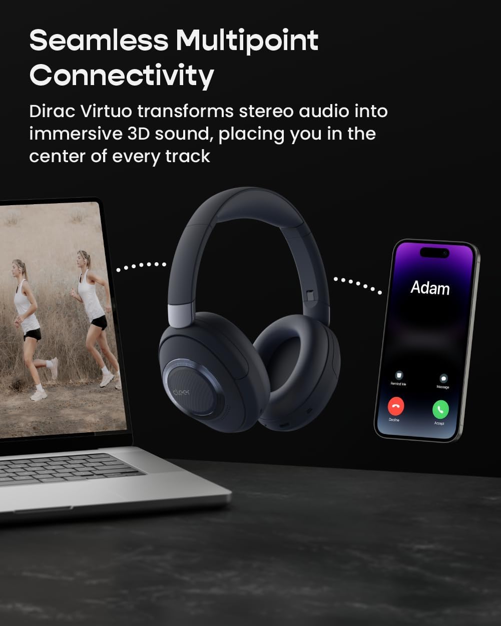 Detalle 2 de Cleer Noise-Canceling Bluetooth Headphones, Alpha