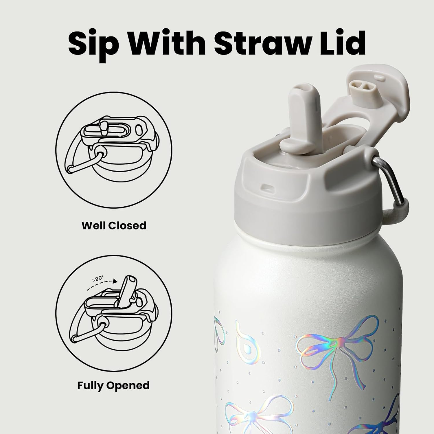 Thumbnail 1 de BOTTLE BOTTLE Edelstahl-Trinkflasche 1 l mit Strohhalm, isoliert & doppelwandig (BPA-frei) – inkl. Pillenfach