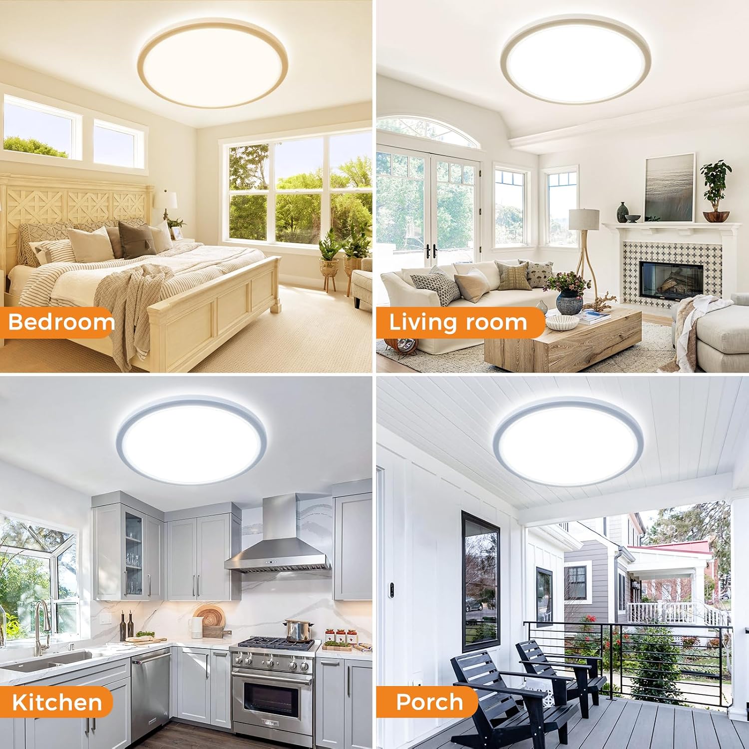 Thumbnail 5 de slochi Deckenlampe LED 39 cm (36 W, 4.200 lm) mit 3 Farbtemperaturen & IP44 für Bad & Küche