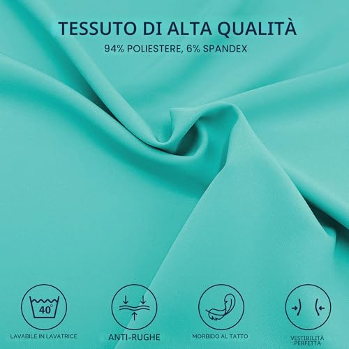 Thumbnail 6 de B-well Bella Divisa Sanitaria Donna Elastica Teal – Set con Casacca e Pantalone, XXL