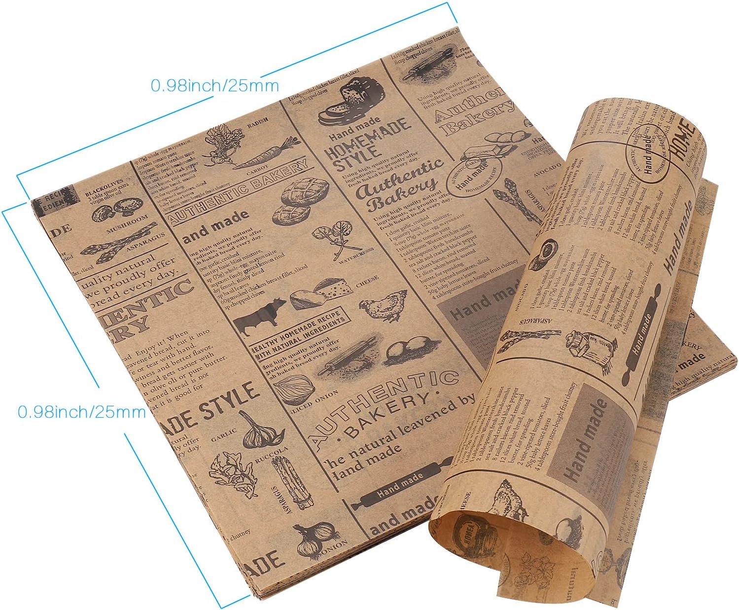 Detalle de Hejo JY-HK006-100-EU fettsäkert papper, 100 ark, 25 × 25 cm