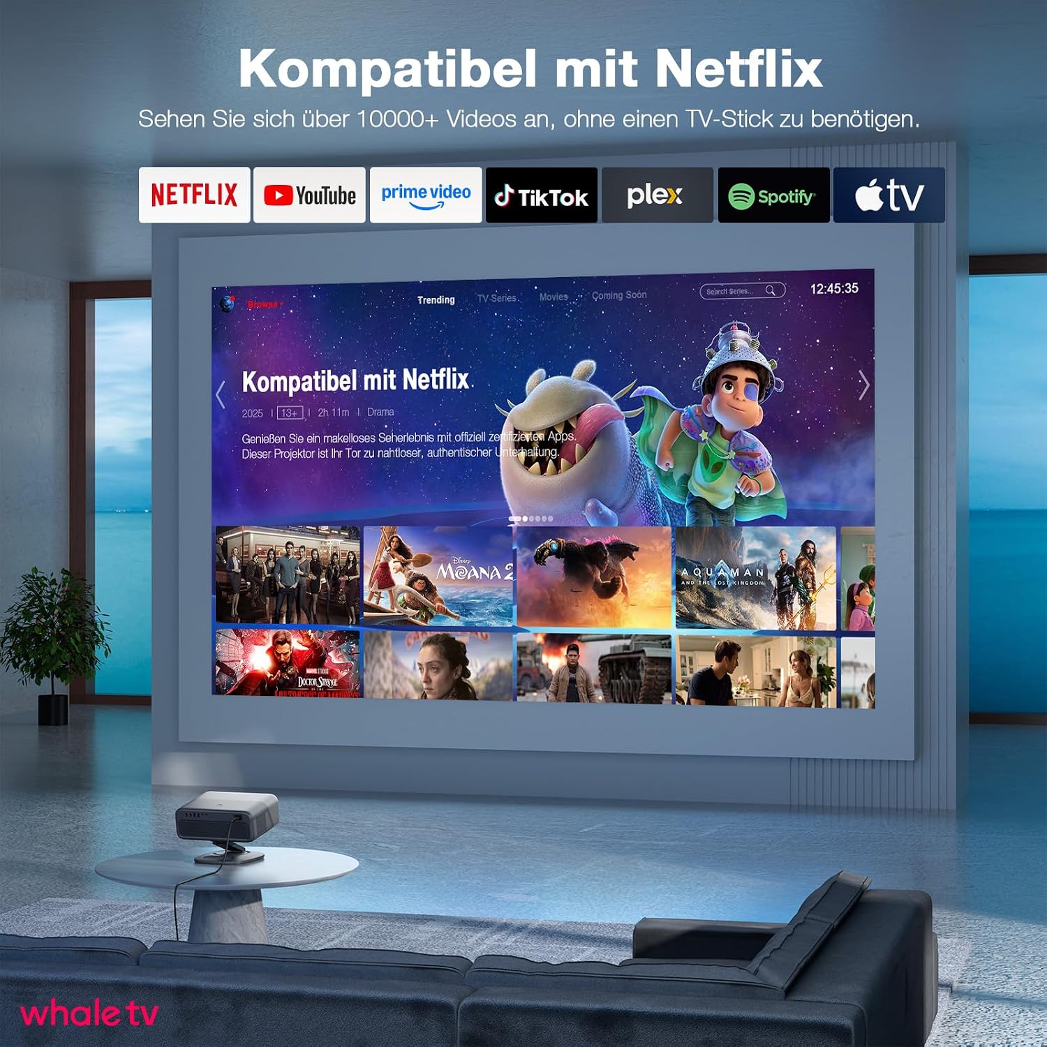 Detalle de Smart Beamer 4K mit Netflix-Fähigkeit und Dolby Audio – VISSSP 4000 ANSI