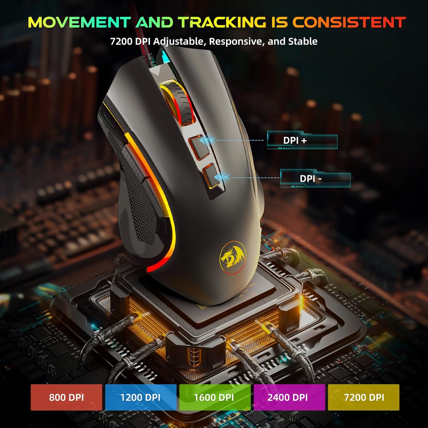 Thumbnail 3 de Redragon M602 7200 DPI ergonomic gaming mouse