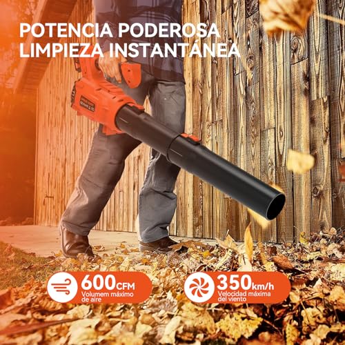 Detalle 2 de Bravolu Soplador de Hojas con Batería de 5200 mAh 🍃