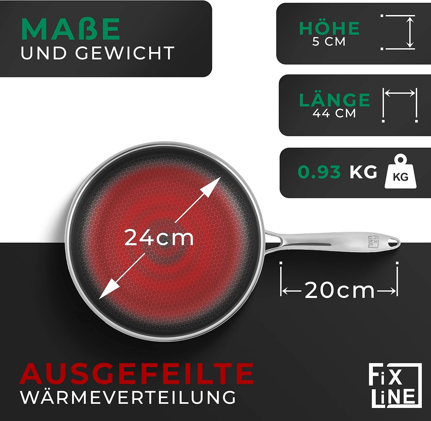 Detalle 2 de FIXLINE Premium Wabenpfanne Ø24cm