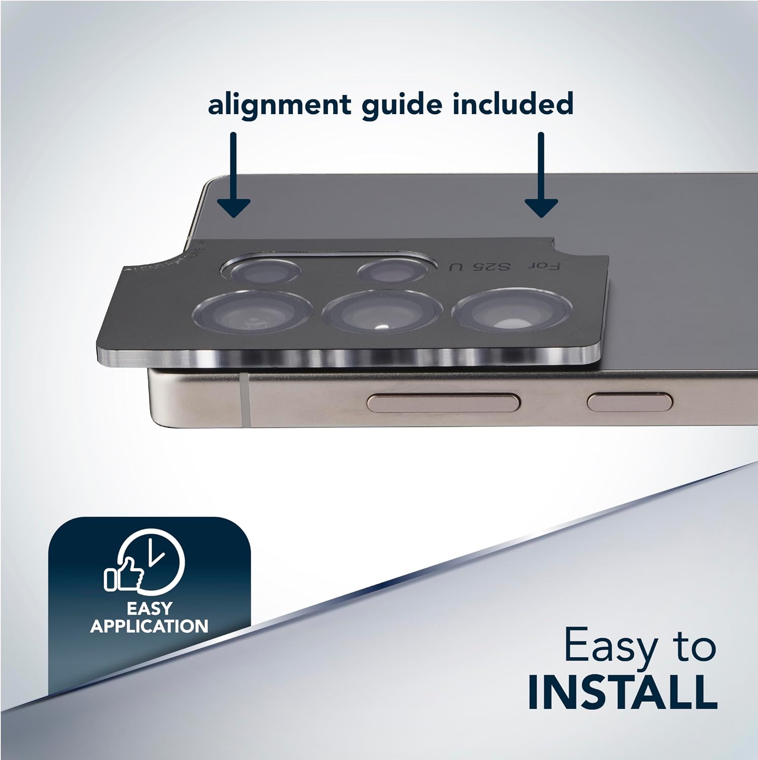 Detalle 2 de Cellularline Camera Lens Ring per Galaxy S25 Ultra: vetri temperati per proteggere le lenti della fotocamera