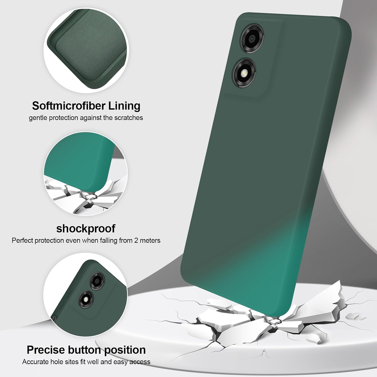 Detalle 2 de GiiYoon Case for Motorola E14, shockproof silicone