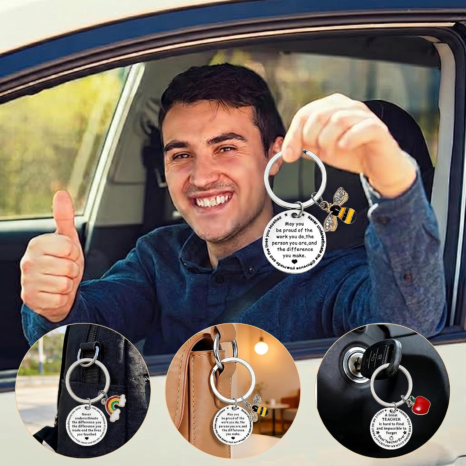 Detalle de Everglit Thank You Teacher Key Ring Gifts – 6 Pack Gift Set