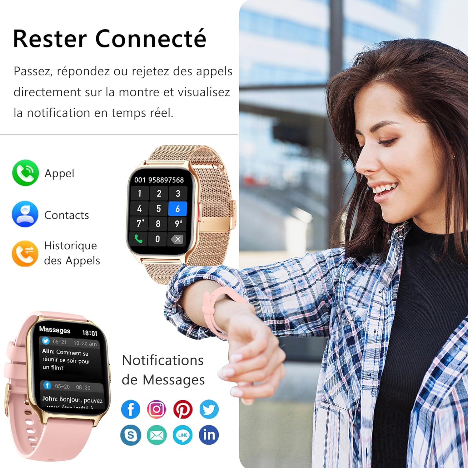 Thumbnail 2 de ZOSKVEE Montre Connectée P95: Écran 2,0'', Suivi Santé et 100+ Modes Sportifs
