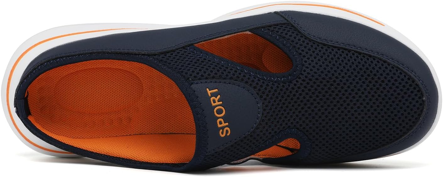 Detalle 2 de Meik Mangni zoccoli e sabot traspiranti antiscivolo per uomo e donna (blu/arancione), taglia 40 EU