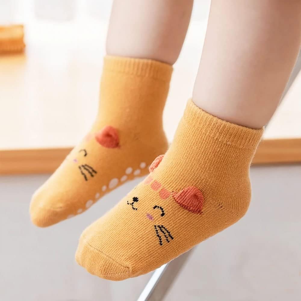 Detalle 2 de FedMois 6er Pack Baby Kleinkinder Sneaker Socken mit ABS-Noppen (Baumwolle)