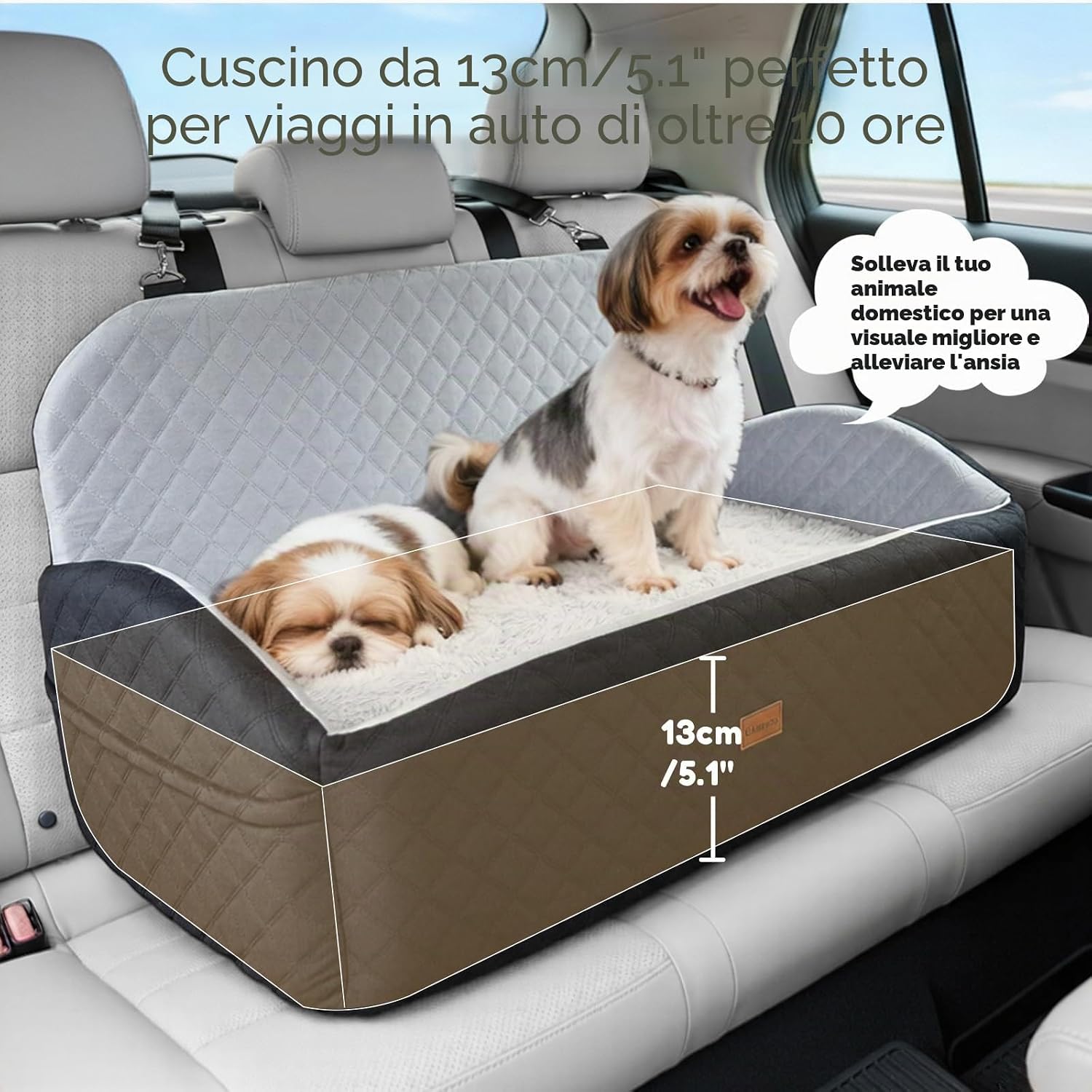 Detalle 2 de Gimars Reversibile Seggiolino Auto per Cani 13 cm