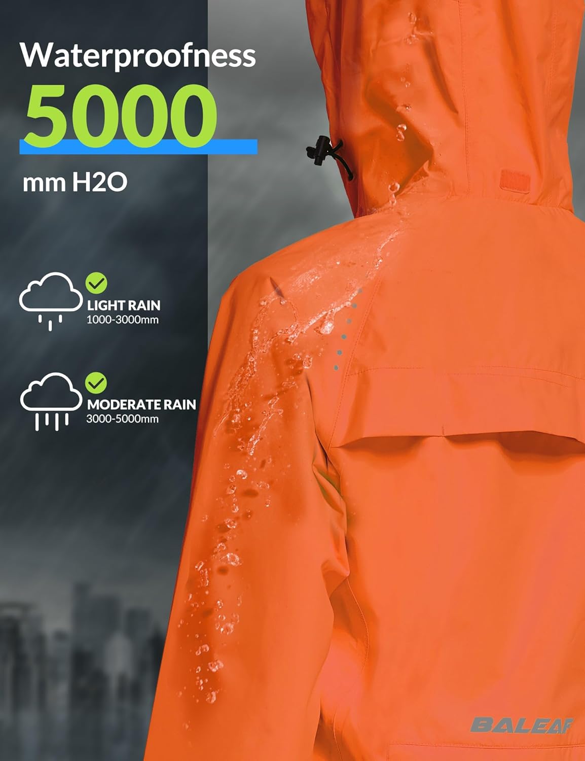 Thumbnail 3 de baleaf Damen Fahrradjacke Regenjacke wasserdicht & atmungsaktiv – leichte Windbreaker für Outdoor, Rad & Wandern