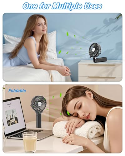Thumbnail 5 de iEGrow Handventilator Tragbarer Mini Ventilator – USB aufladbar, 3 Geschwindigkeiten, 2–9 Stunden Betrieb