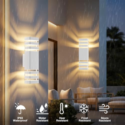 Detalle de Klighten LED Lampada da Esterno Applique GU10 Up/Down 3000K IP65, Bianco Caldo – 38,5 × 11 × 11 cm