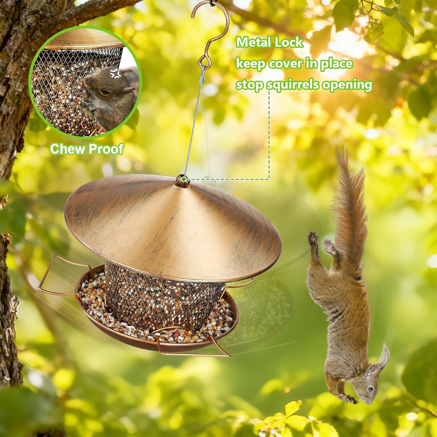 Thumbnail 4 de Samhe Metal Bird Feeder for Outdoor Hanging — Heavy-Duty, Weatherproof & Easy to Fill