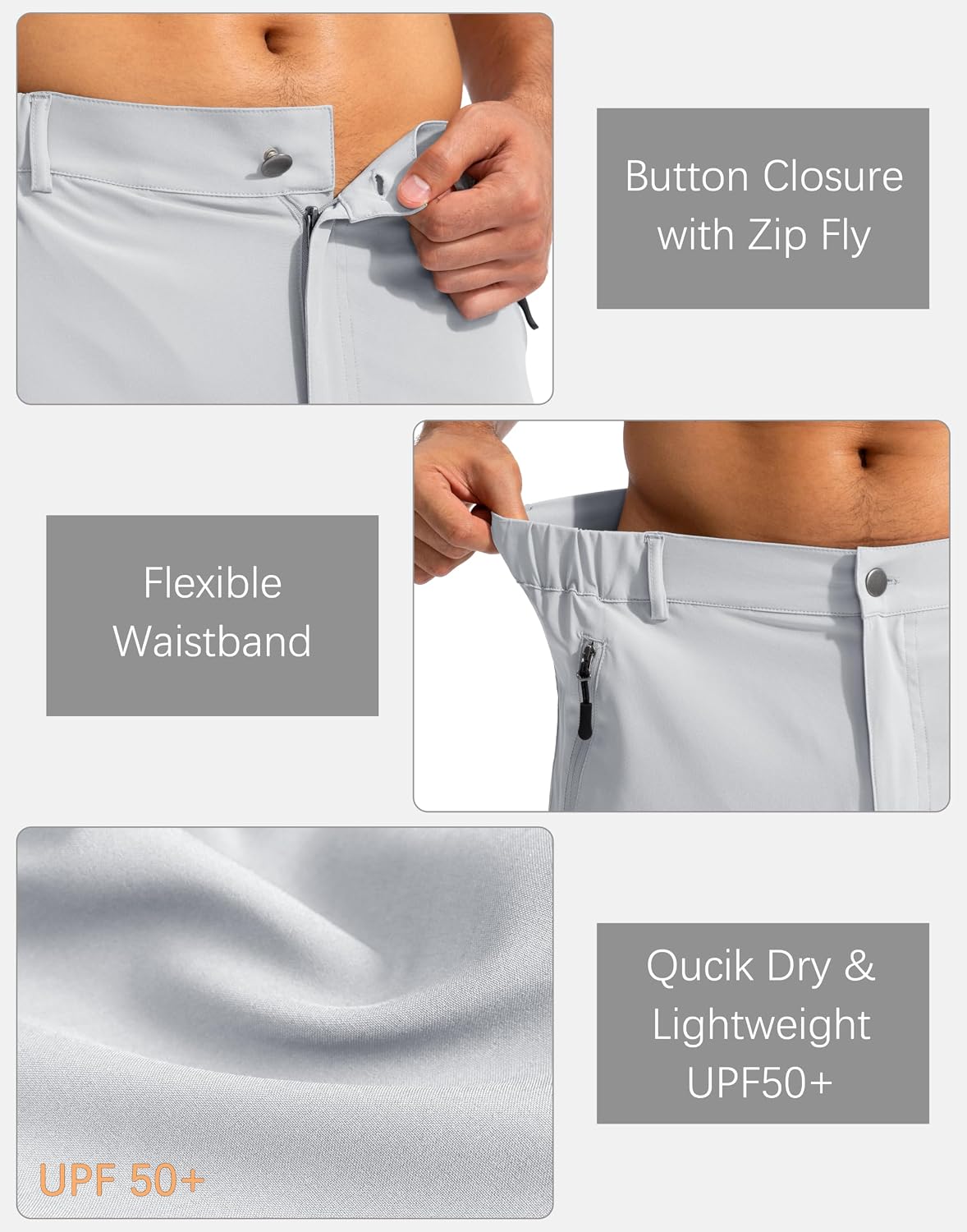 Detalle de Pudolla 9-Inch Cargo Hiking Shorts for Men