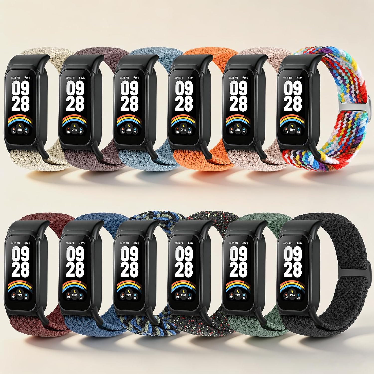 Detalle de Janpso Correas trenzadas para Xiaomi Smart Band 9 Active/Redmi Smart Band 3 – Elástico y ajustable