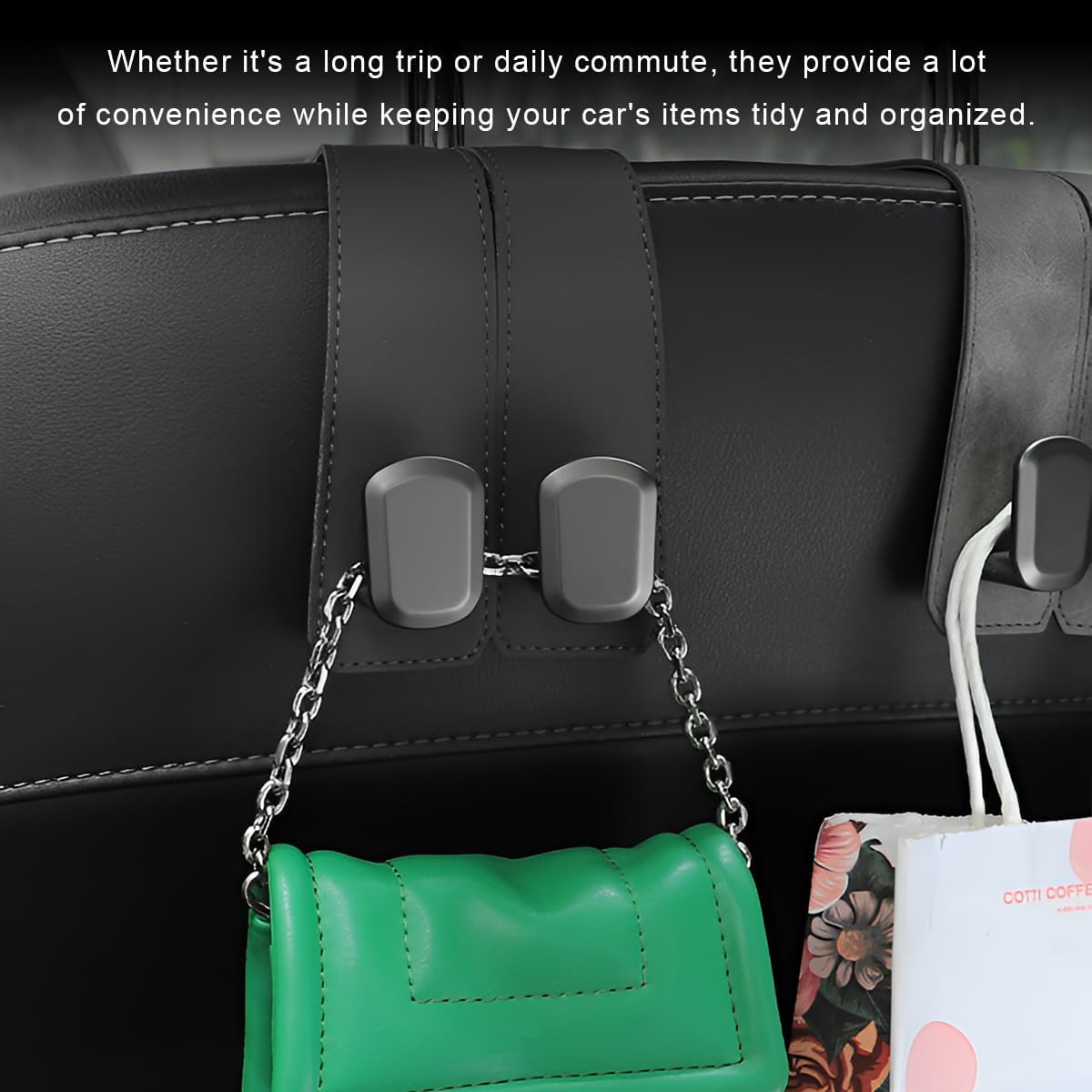 Detalle 2 de LSKASELUE Car Seat Headrest Hook Leather