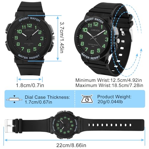 Detalle de Juboos Montres Enfants Analogique Quartz Étanche – Cadre rond lumineux et 50 m