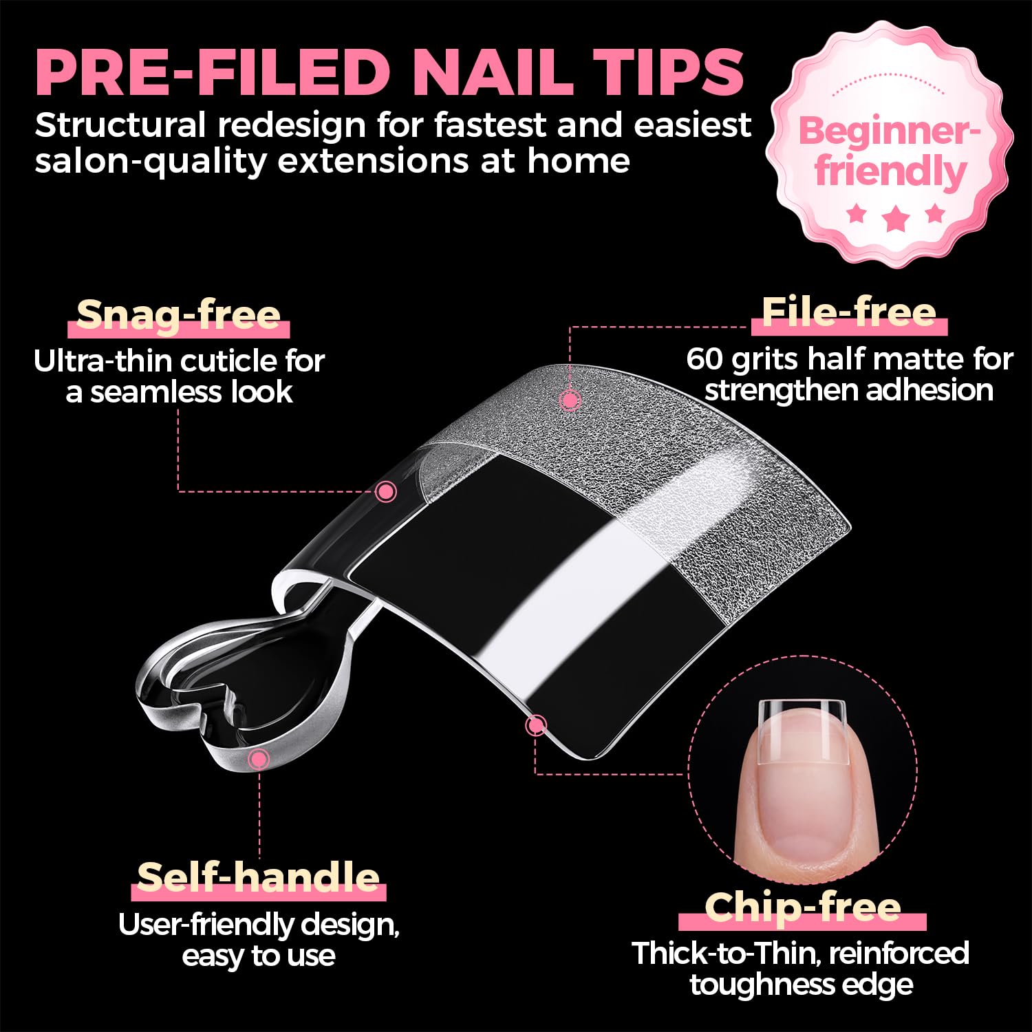 Detalle 2 de UNA GELLA Short Square Gel Nail Tips 504PCS