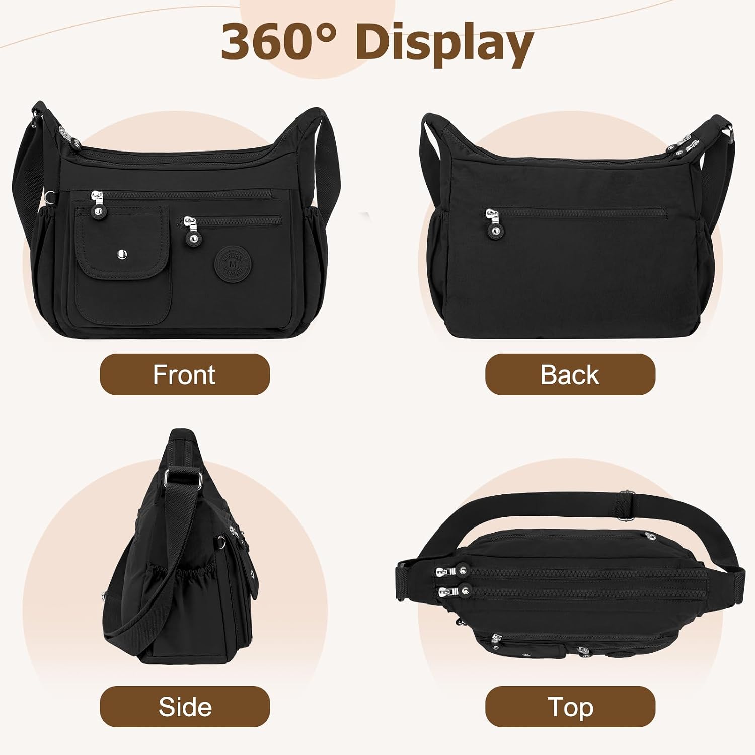 Thumbnail 5 de BTNEEU Women's Shoulder Bag with 11 Pockets: Lightweight, Waterproof Crossbody for Travel and Daily Use