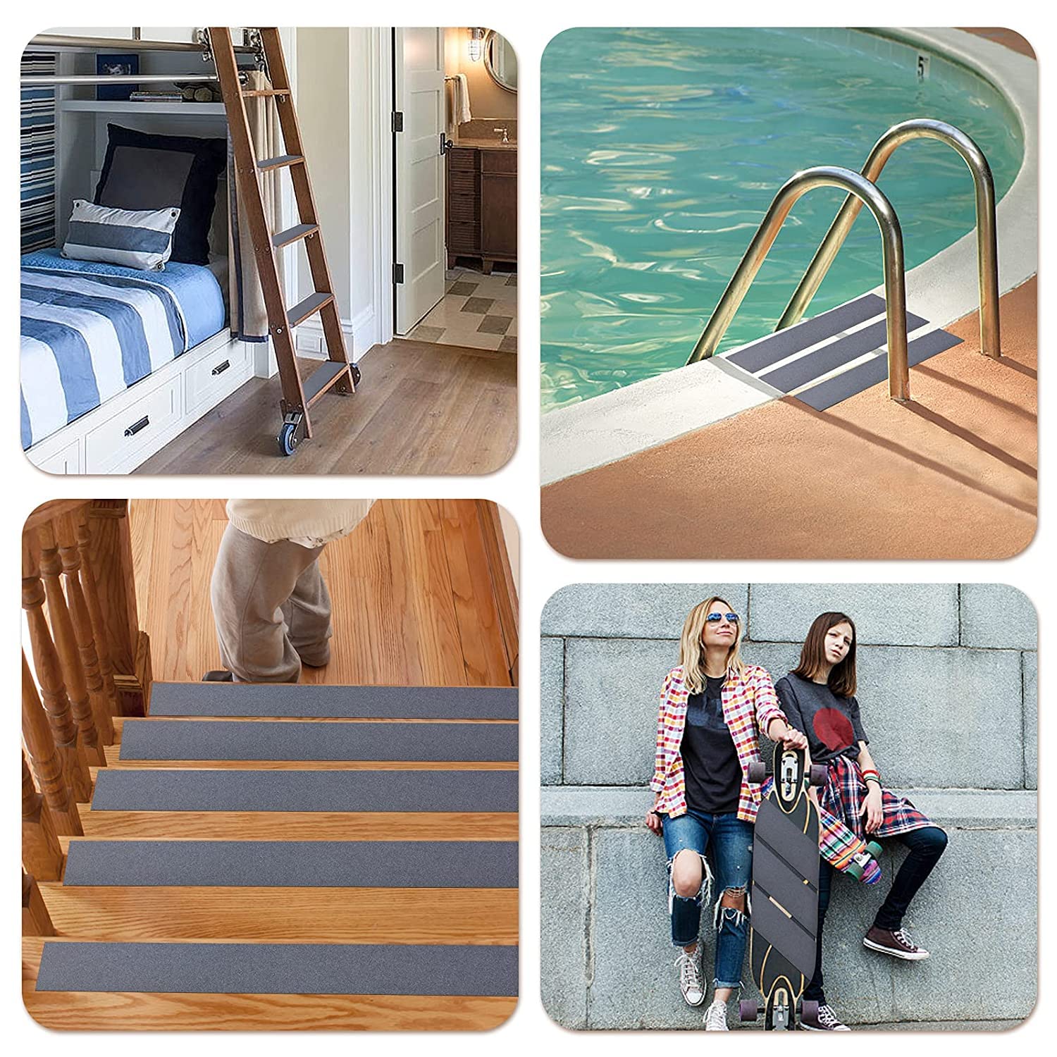 Thumbnail 4 de OQingluan Bande Antidérapante Escalier Gris 10 cm x 18 m