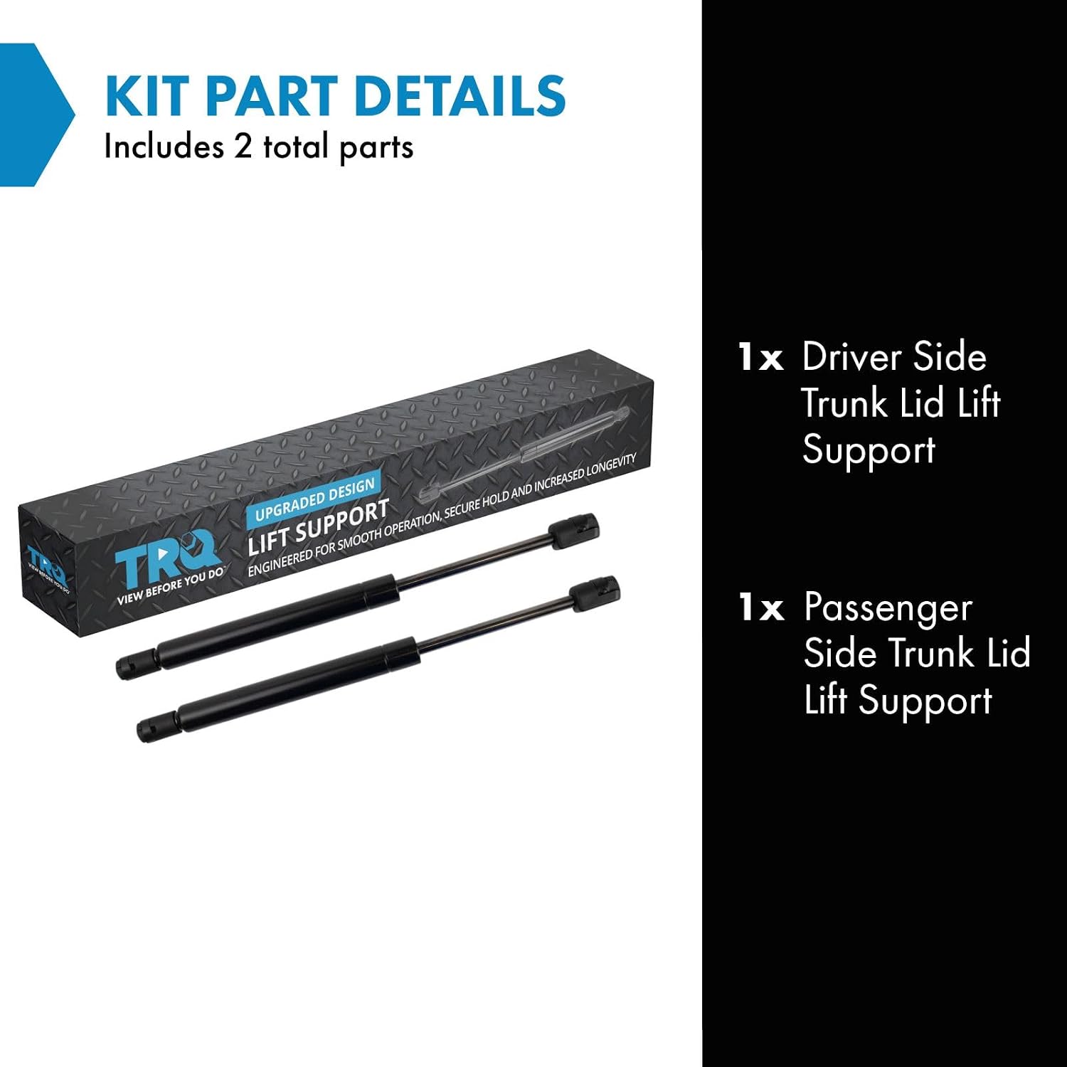 Detalle 2 de TRQ Trunk Lid Lift Support Set for 2003–2007 Cadillac CTS