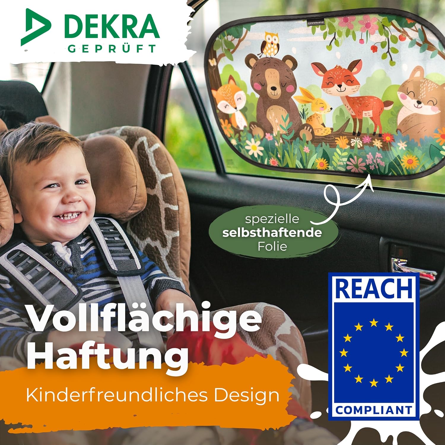 Thumbnail 1 de CARAMAZ Sonnenschutz Auto Baby mit UV Schutz – Opti-Dark GSM100+ Verdunklung 51x31 cm, 2 Stück