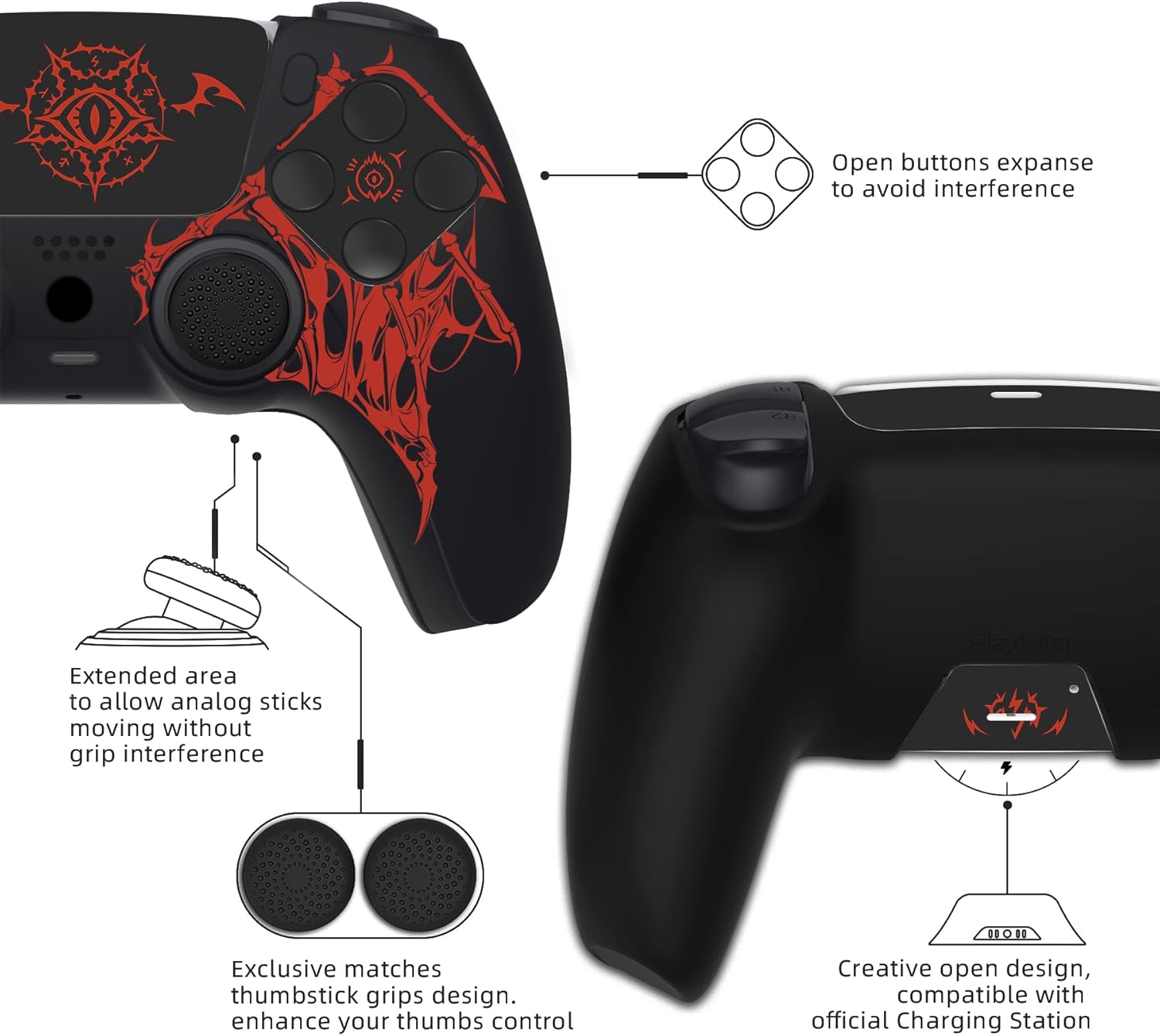 Thumbnail 2 de PS5 controller grip skin with charging station