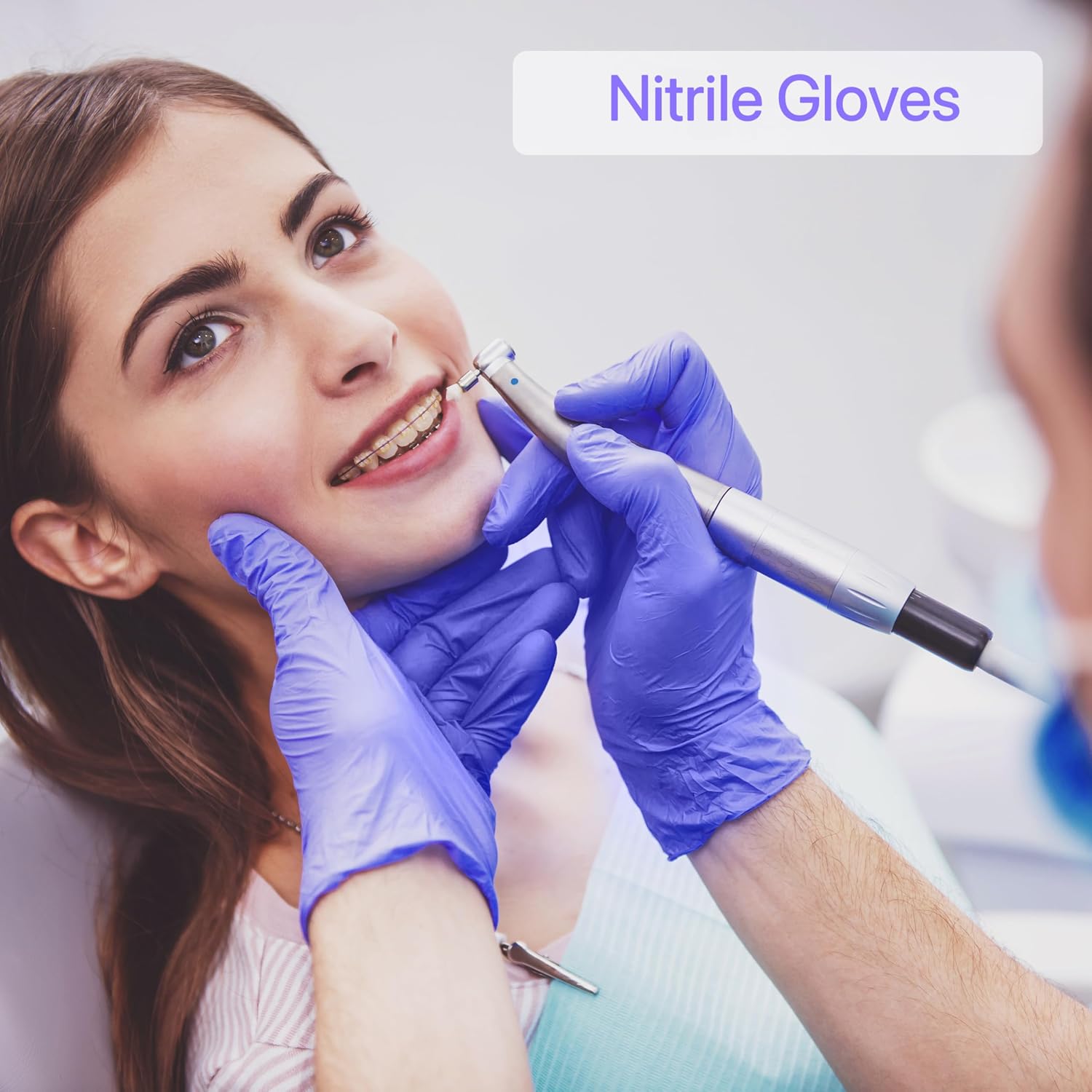 Detalle de PEIPU Nitrile Gloves 100-count disposable gloves