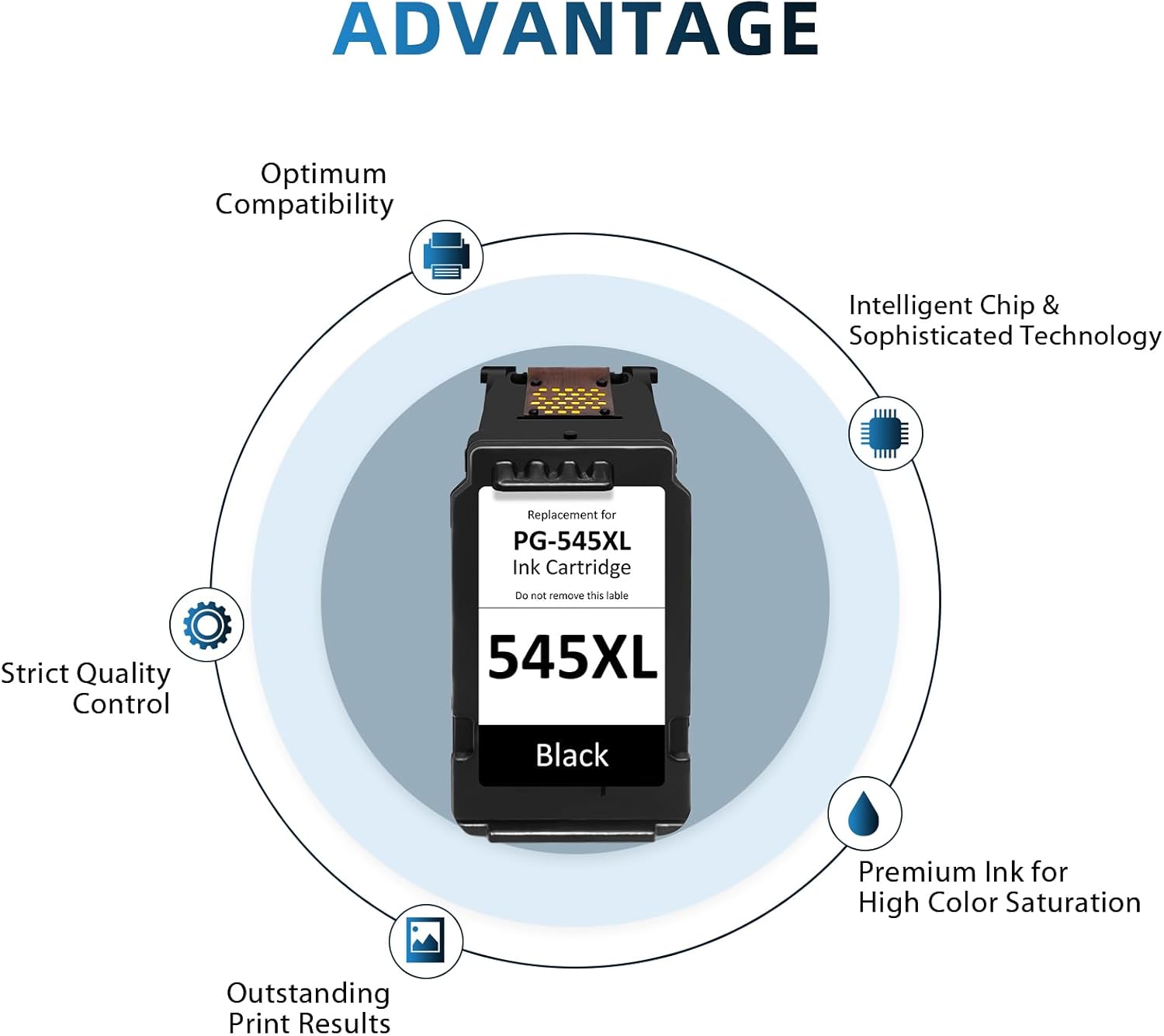 Thumbnail 3 de Neiber 545XL Black Ink Cartridge 450 pages