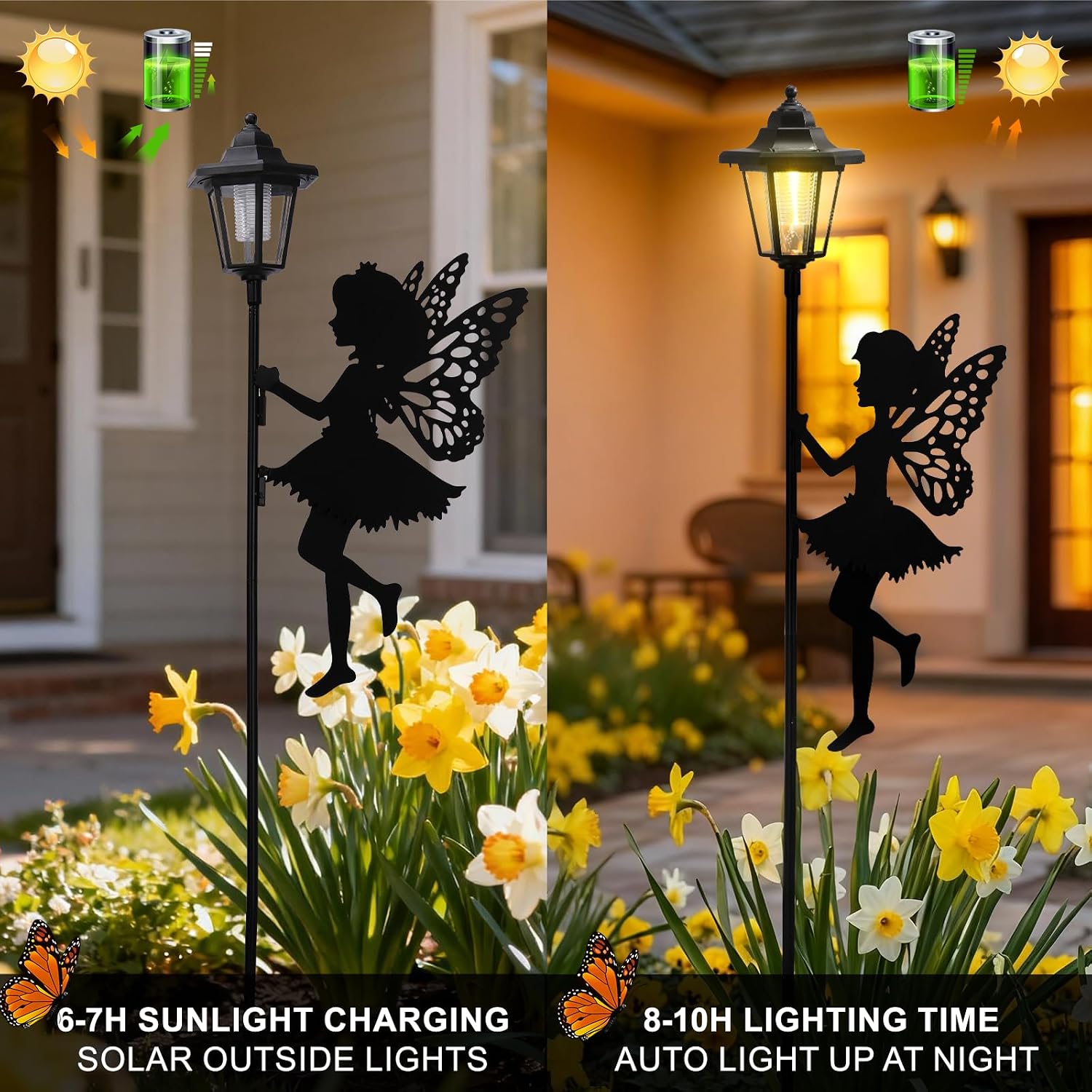 Thumbnail 2 de ZKLiLi 2pcs Fairy Solar Garden Light – Warm, Weatherproof Outdoor Lanterns