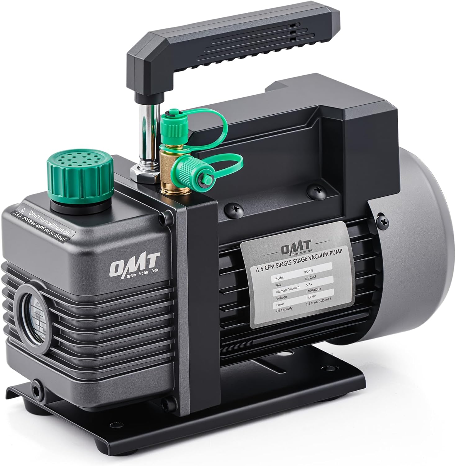 Thumbnail 6 de Orion Motor Tech Vacuum Pump: 4 CFM, 1/3 HP Single-Stage HVAC Pump Kit