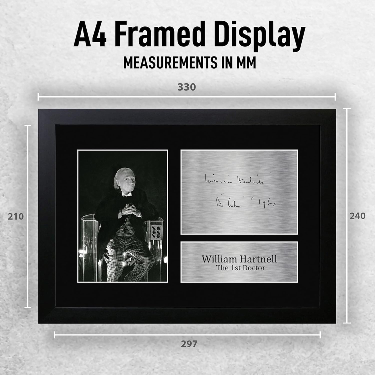 Thumbnail 1 de HWC Trading A4 FR William Hartnell Dr Who First Doctor framed autograph picture (A4 black polycarbonate frame)