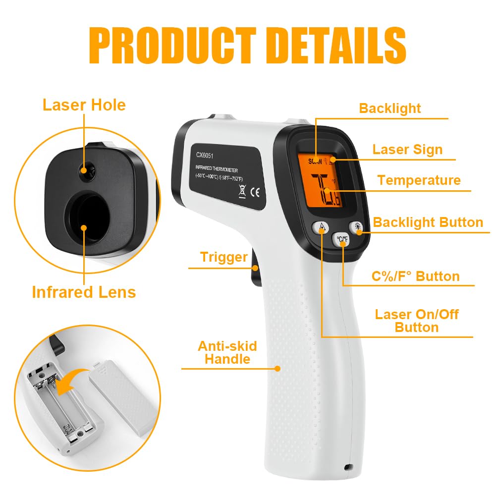 Thumbnail 2 de ABOHU Infrarot Thermometer Laser