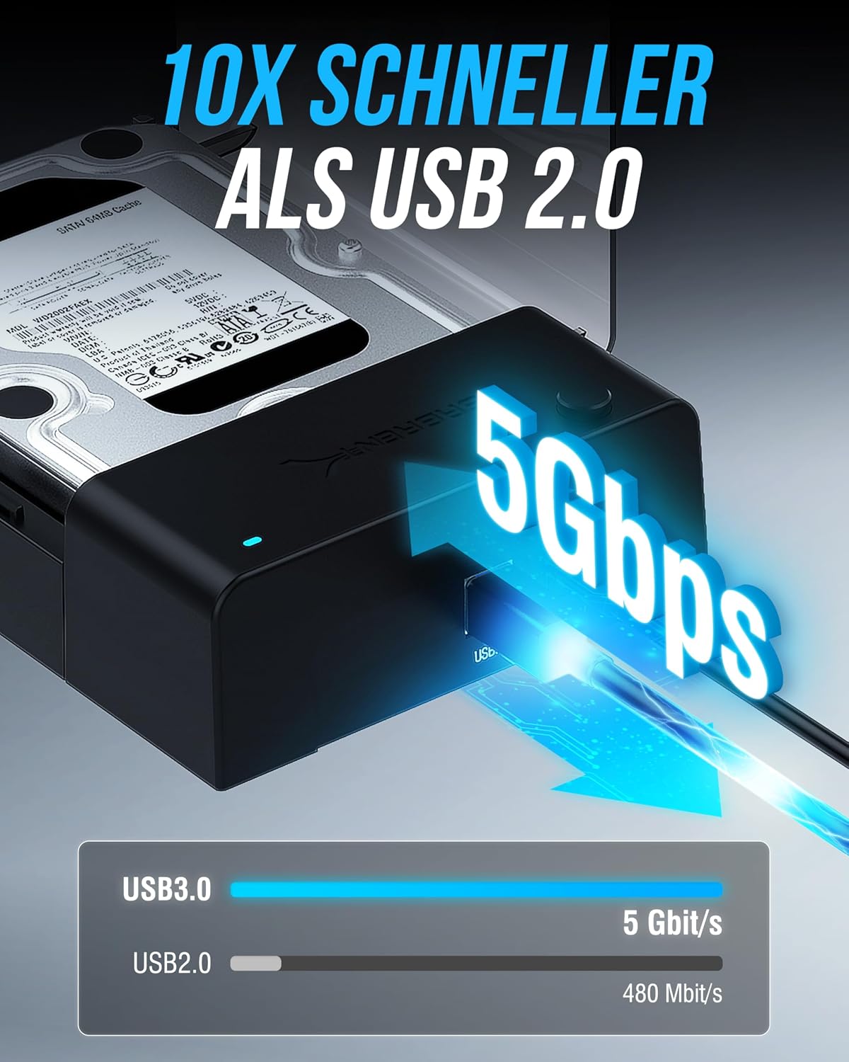 Thumbnail 4 de SABRENT EC-DFLT Dockingstation für 2,5"/3,5" HDD/SSD